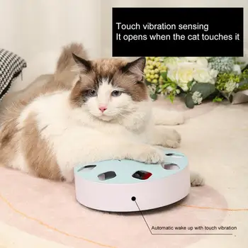 Умная игрушка для кошек, привлекающая внимание Интерактивная автоматическая игрушка-дразнилка с перьями, ABS Электрическая игрушка для кошек