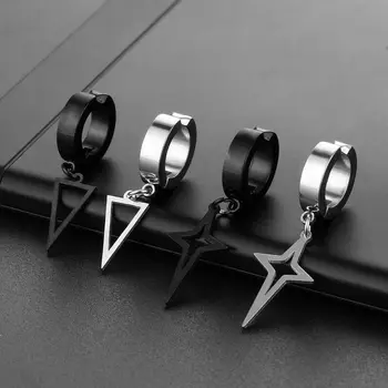 Модный дизайн Корейские серьги-капельки из нержавеющей стали Титановый Крест-треугольник Простые украшения для трендовых Мужских и женских украшений