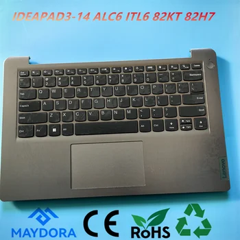 Подставка для рук клавиатуры US-IND в сборе для LENOVO IDEAPAD3-14 серии ALC6 ITL6 82H7 82KT с тачпадом и динамиком серого цвета