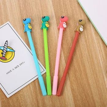 4 шт. мультяшных канцелярских принадлежностей, гелевая ручка для мальчика-динозавра Kawaii, ручка для школьных канцелярских принадлежностей, Новинка, Креативная, милая, симпатичная.