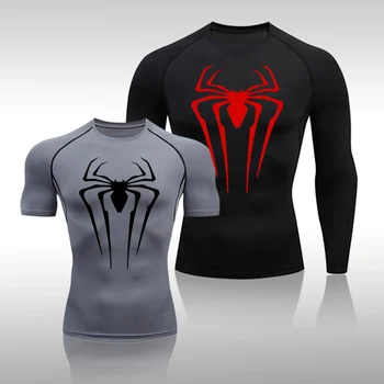 Мужская футболка MMA Rashguard, высококачественные компрессионные рубашки с супергероями для тренировок в тренажерном зале, быстросохнущие футболки для бега трусцой, мужские футболки для бега трусцой