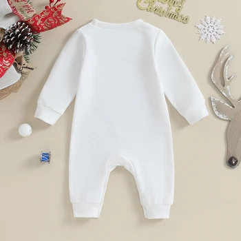 Рождественский комбинезон для маленьких девочек и мальчиков, Длинные Штаны с буквенным принтом, Осенне-зимняя Одежда с длинными рукавами для младенцев